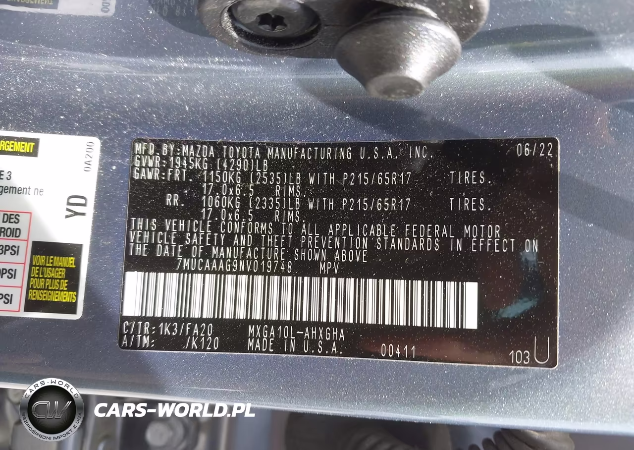 2022 Toyota Corolla Cross Le VIN:7MUCAAAG9NV019748 - 9