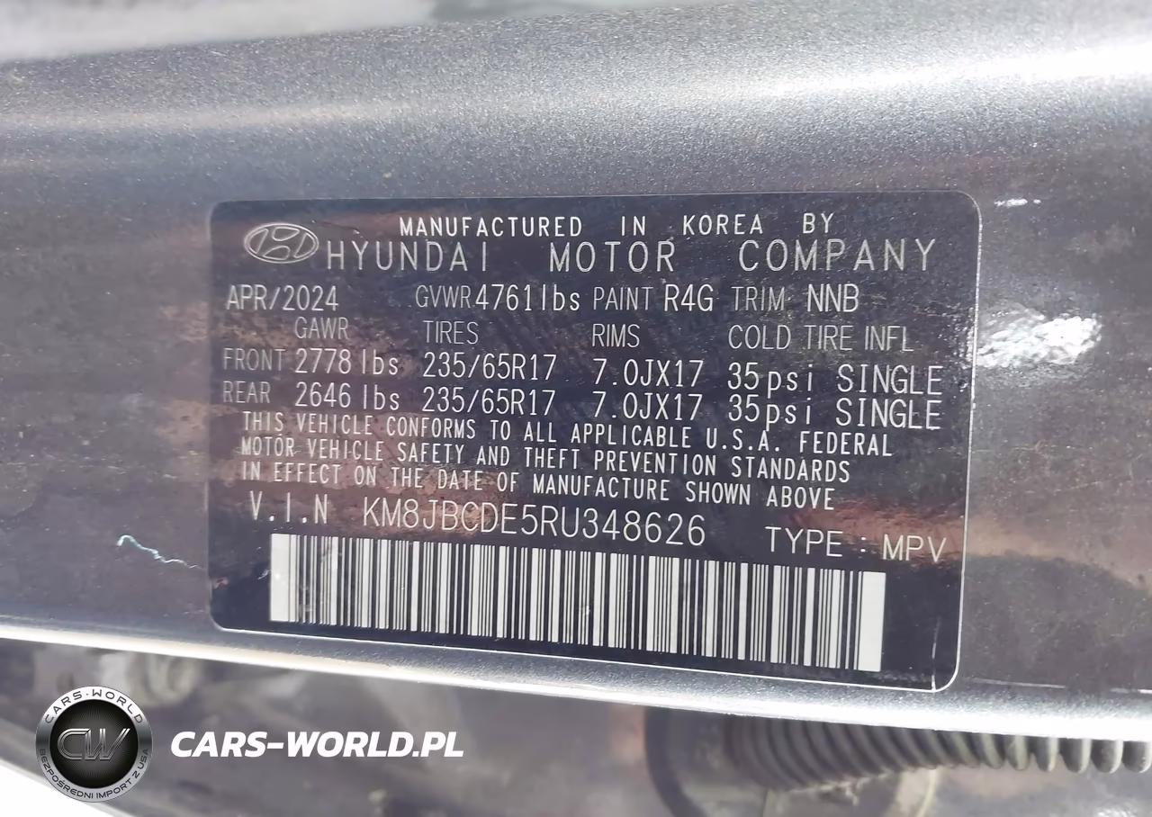 2024 Hyundai Tucson Sel VIN:KM8JBCDE5RU348626 - 9