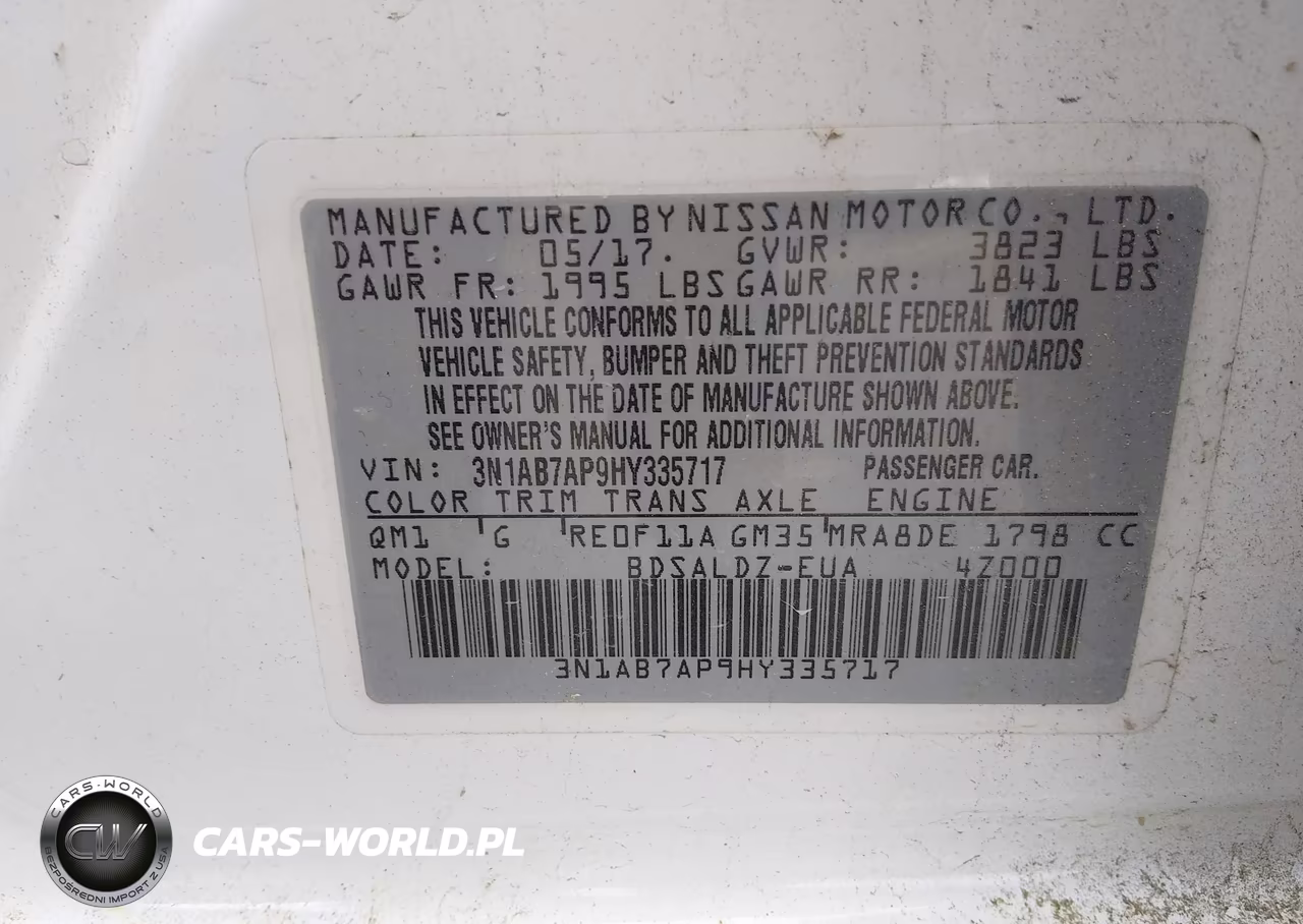 2017 Nissan Sentra Sv VIN:3N1AB7AP9HY335717 - 9