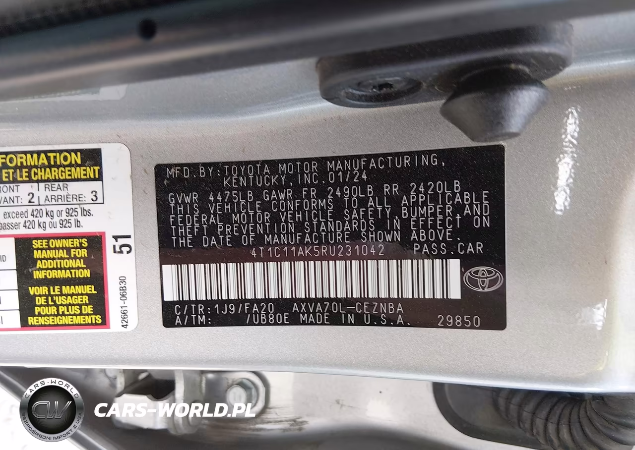 2024 Toyota Camry Le VIN:4T1C11AK5RU231042 - 9