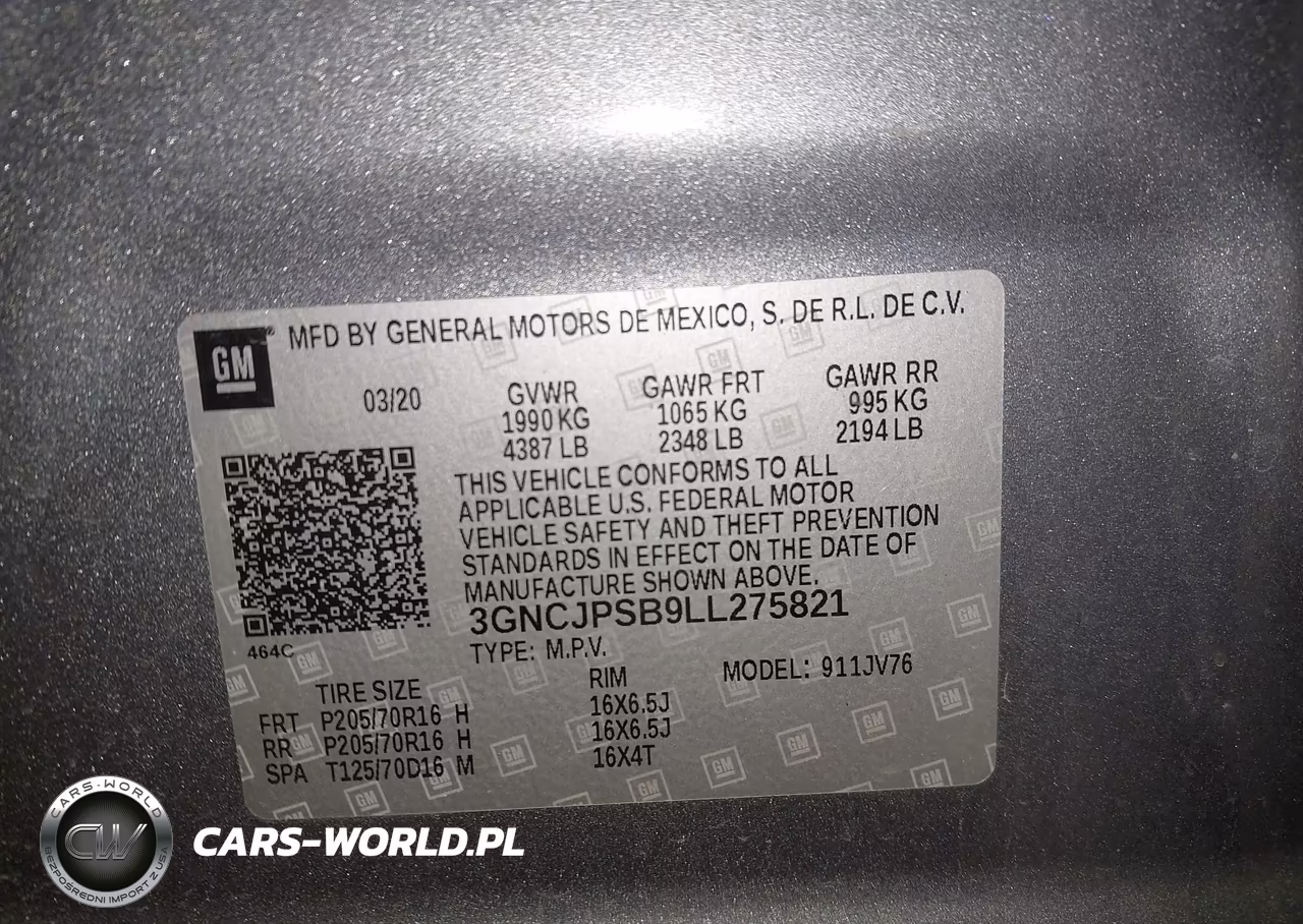 2020 Chevrolet Trax Awd Lt VIN:3GNCJPSB9LL275821 - 9