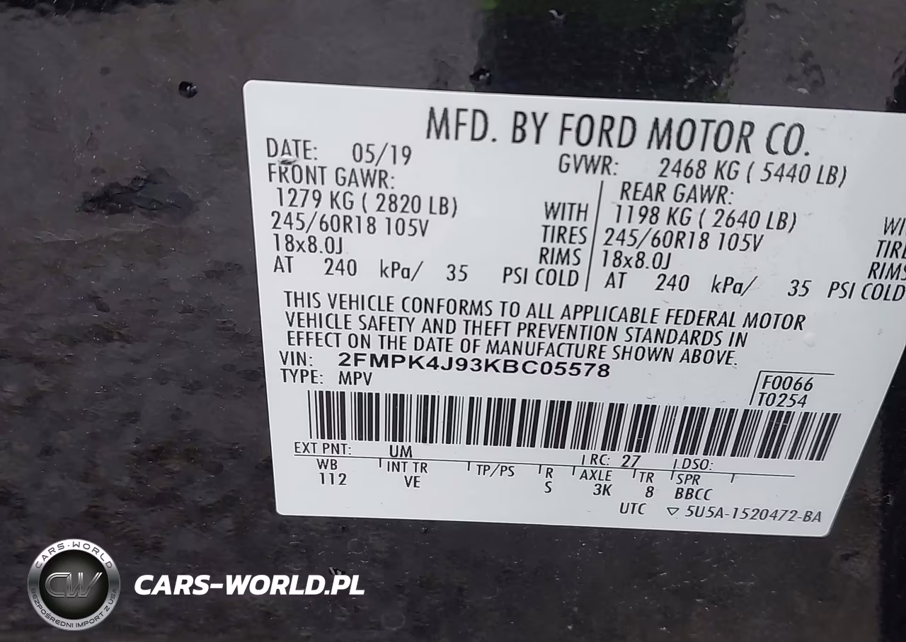 2019 Ford Edge Sel VIN:2FMPK4J93KBC05578 - 9