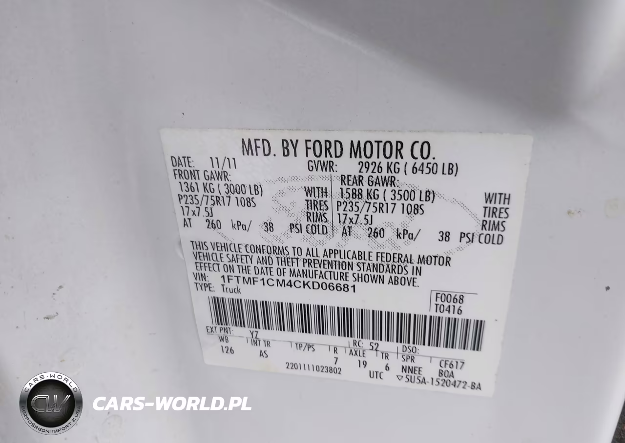 2012 Ford F-150 Xl VIN:1FTMF1CM4CKD06681 - 9