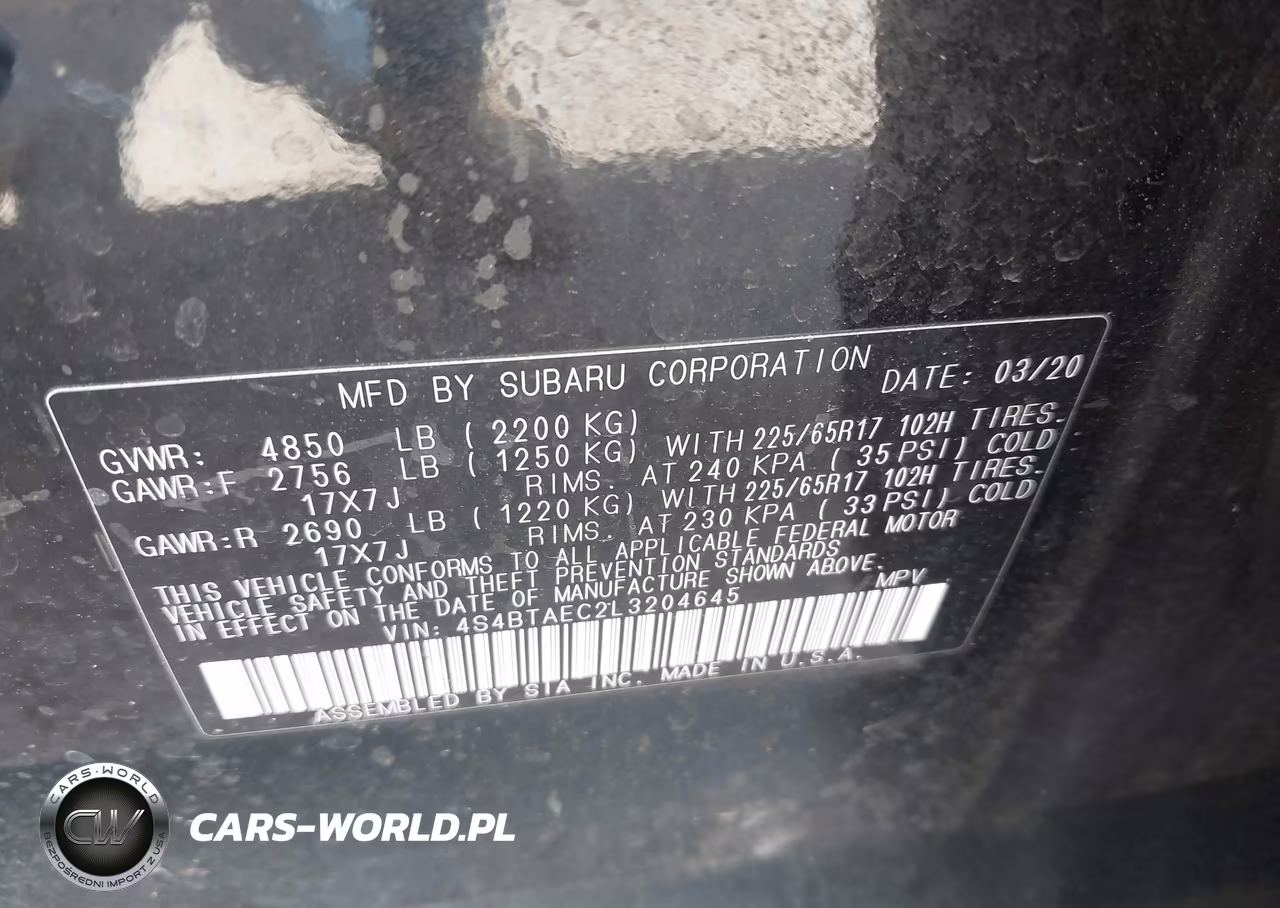 2020 Subaru Outback Premium VIN:4S4BTAEC2L3204645 - 9