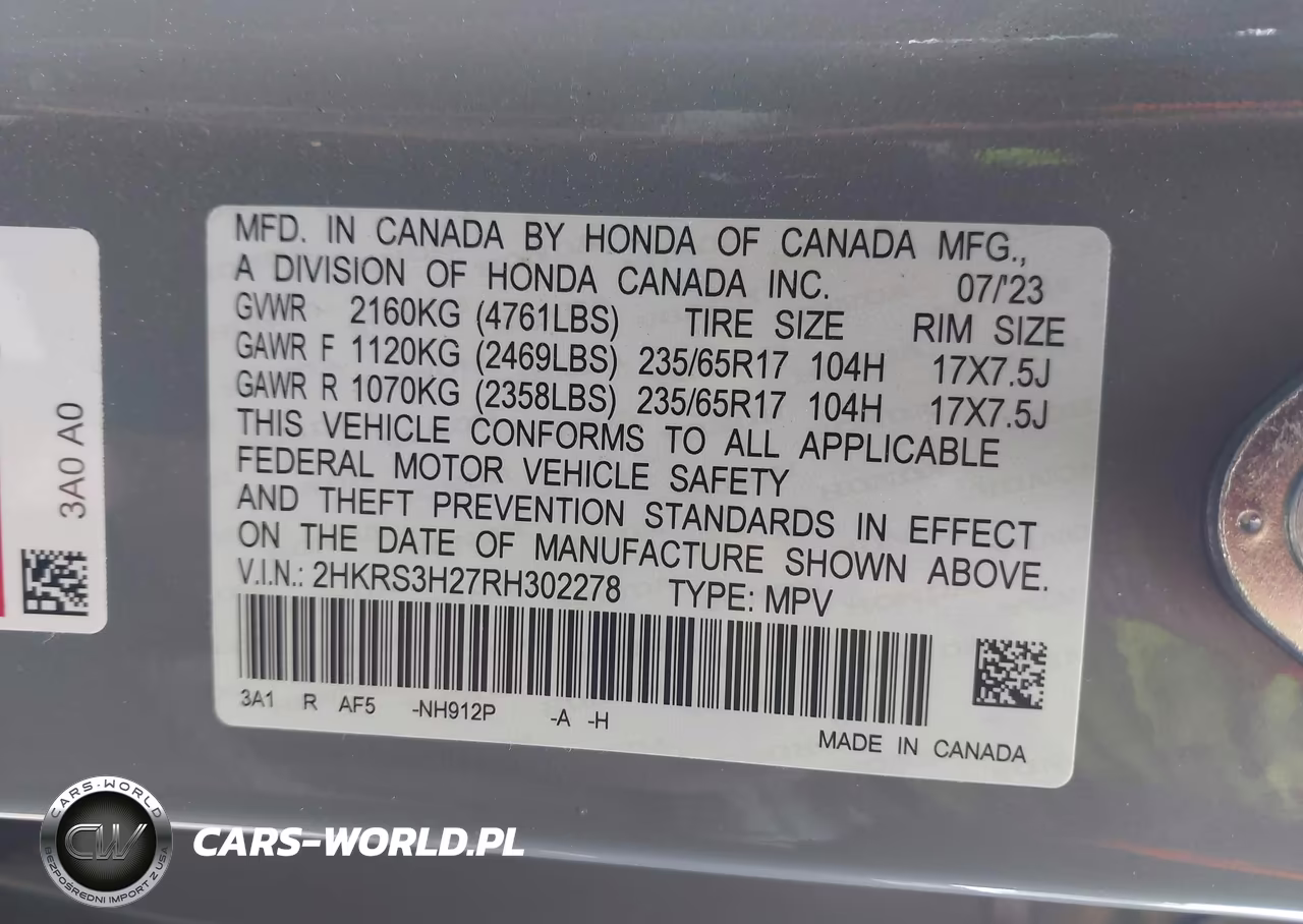 2024 Honda Cr-V Lx 2Wd VIN:2HKRS3H27RH302278 - 9