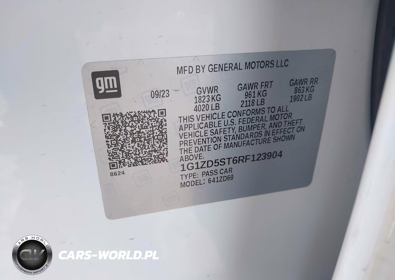 2024 Chevrolet Malibu Fwd 1Lt VIN:1G1ZD5ST6RF123904 - 9