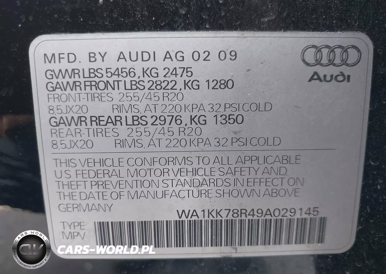 2009 Audi Q5 3.2 Premium VIN:WA1KK78R49A029145 - 9