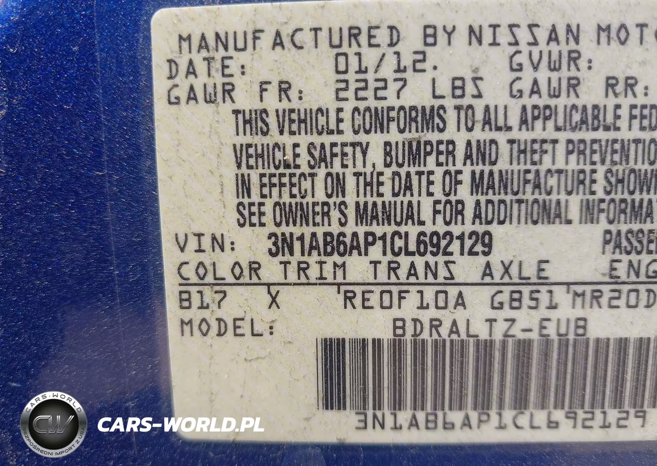 2012 Nissan Sentra 2.0 Sr VIN:3N1AB6AP1CL692129 - 9