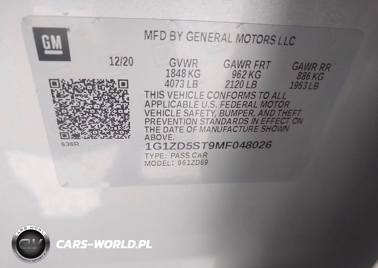 2021 Chevrolet Malibu Fwd Lt VIN:1G1ZD5ST9MF048026 - 9