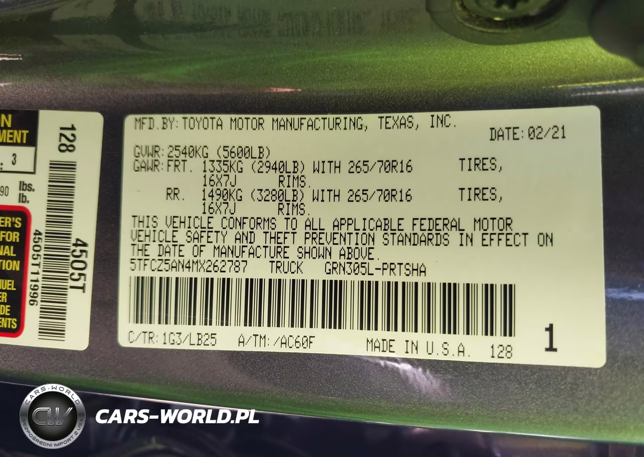 2021 Toyota Tacoma Trd Pro VIN:5TFCZ5AN4MX262787 - 9