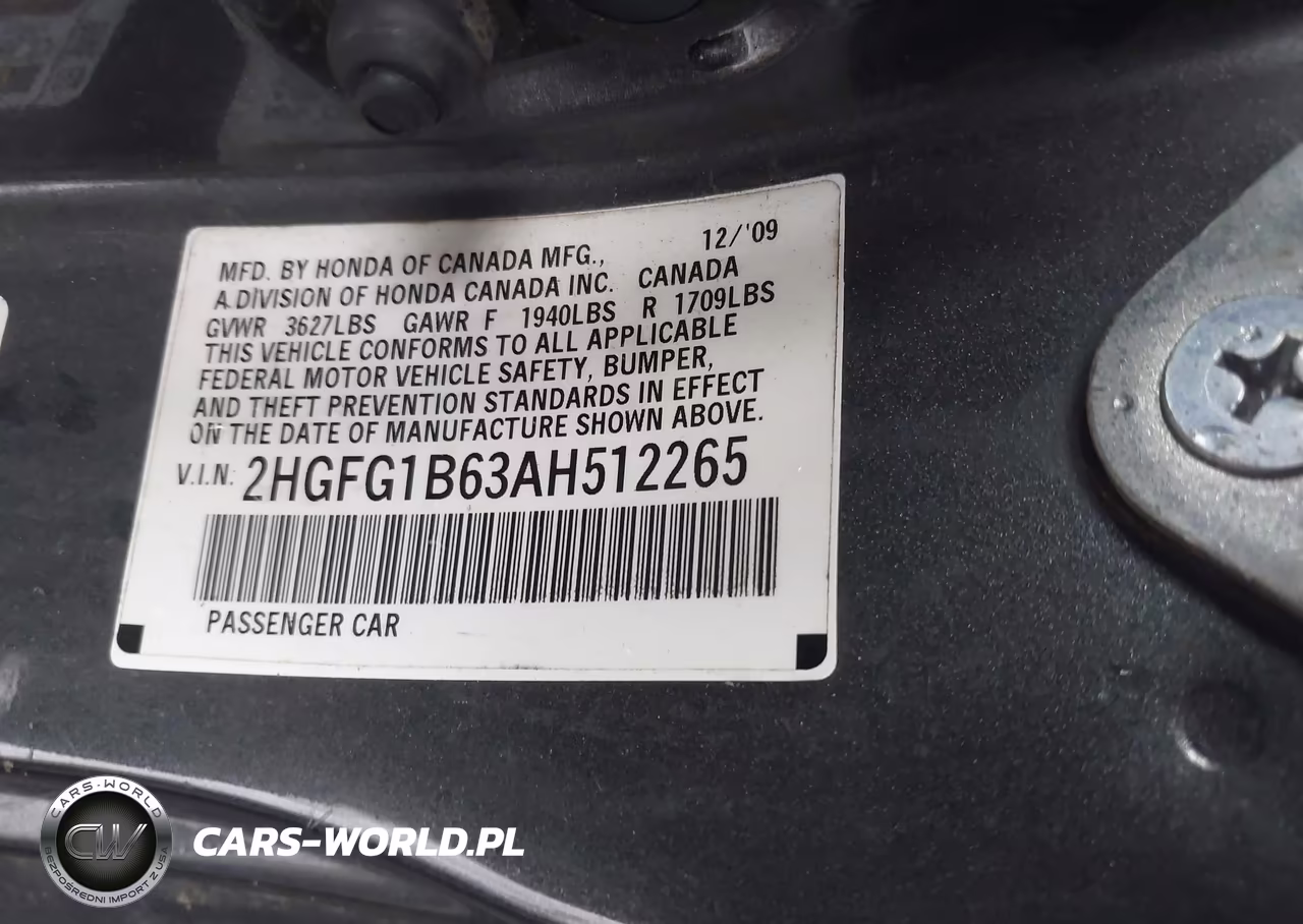 2010 Honda Civic Lx VIN:2HGFG1B63AH512265 - 9