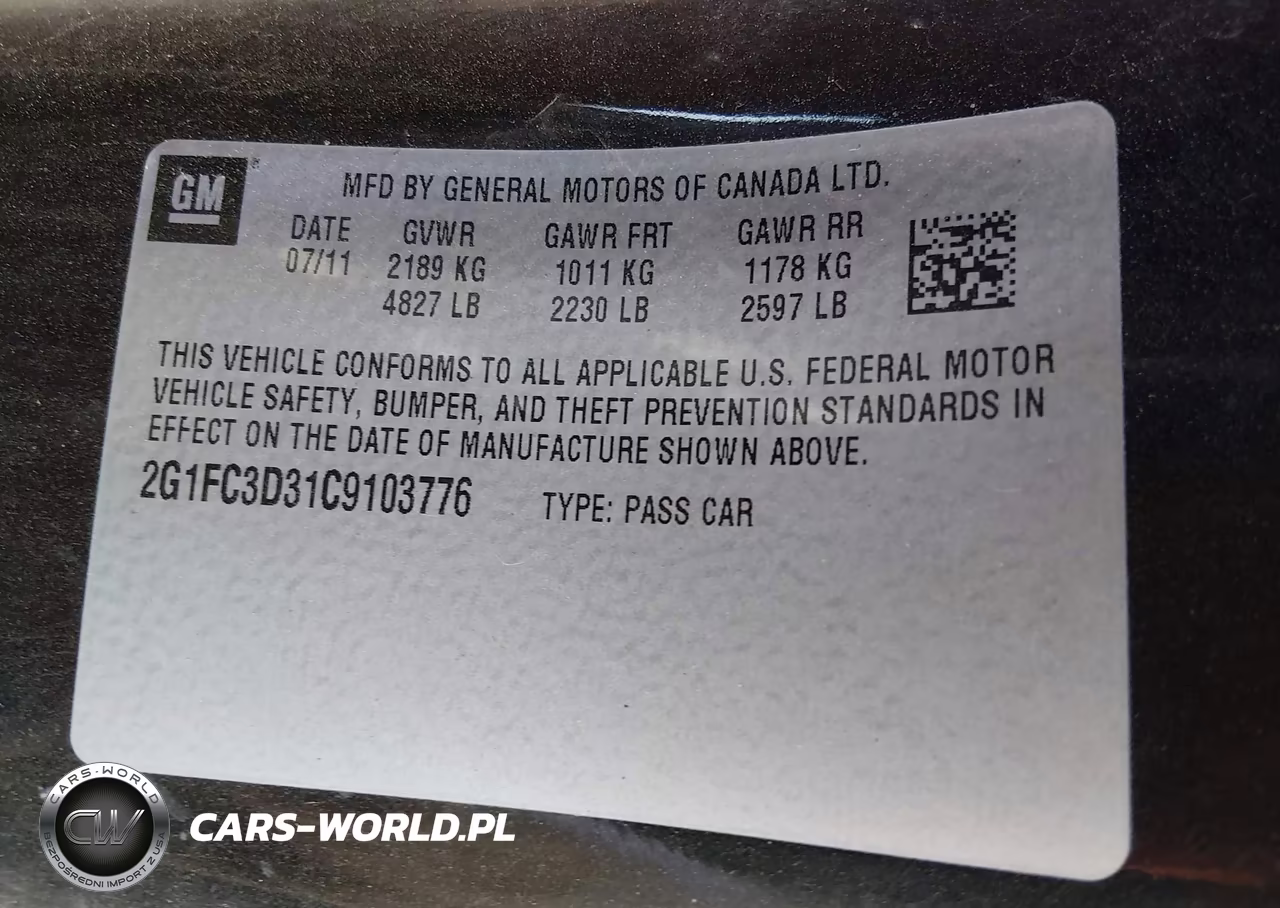2012 Chevrolet Camaro 2Lt VIN:2G1FC3D31C9103776 - 9
