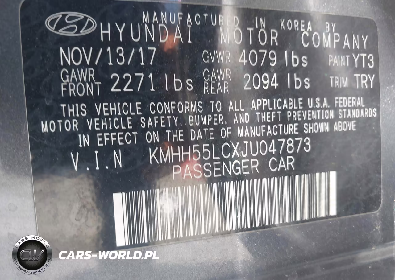 2018 Hyundai Elantra Gt Sport VIN:KMHH55LCXJU047873 - 9