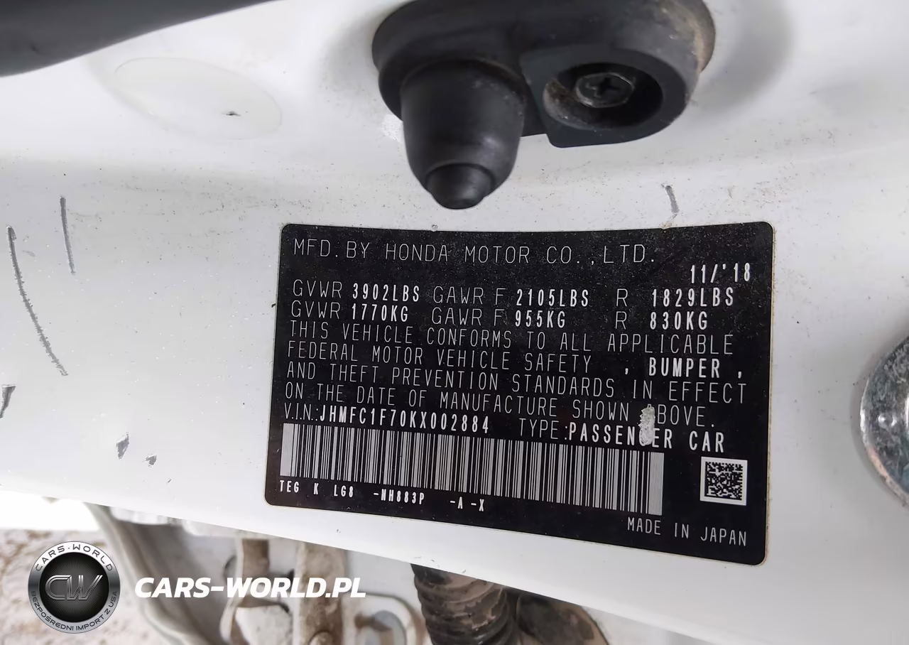 2019 Honda Civic Ex-L VIN:JHMFC1F70KX002884 - 9