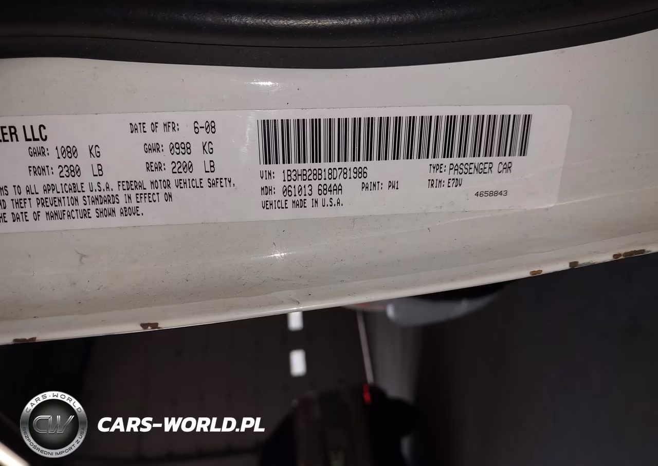 2008 Dodge Caliber Se VIN:1B3HB28B18D781986 - 9