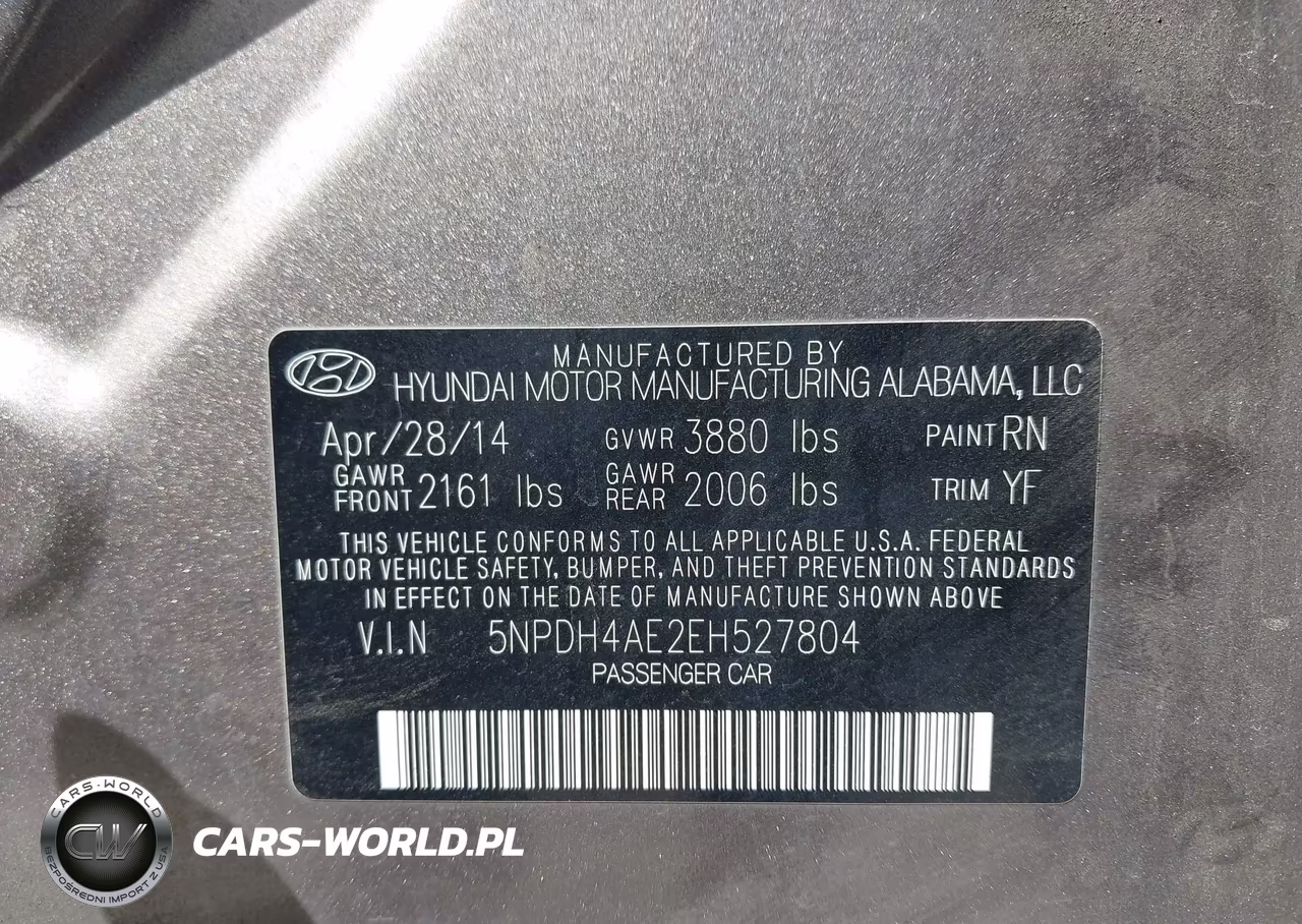 2014 Hyundai Elantra Se VIN:5NPDH4AE2EH527804 - 9