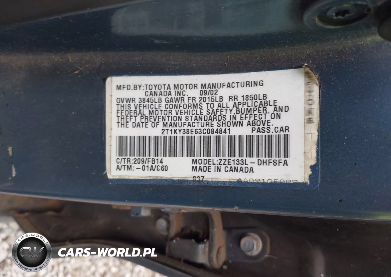 2003 Toyota Matrix Xrs VIN:2T1KY38E63C084841 - 9