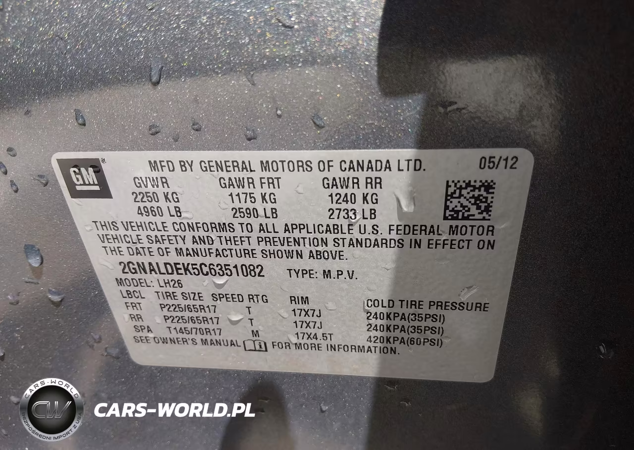 2012 Chevrolet Equinox 1Lt VIN:2GNALDEK5C6351082 - 9