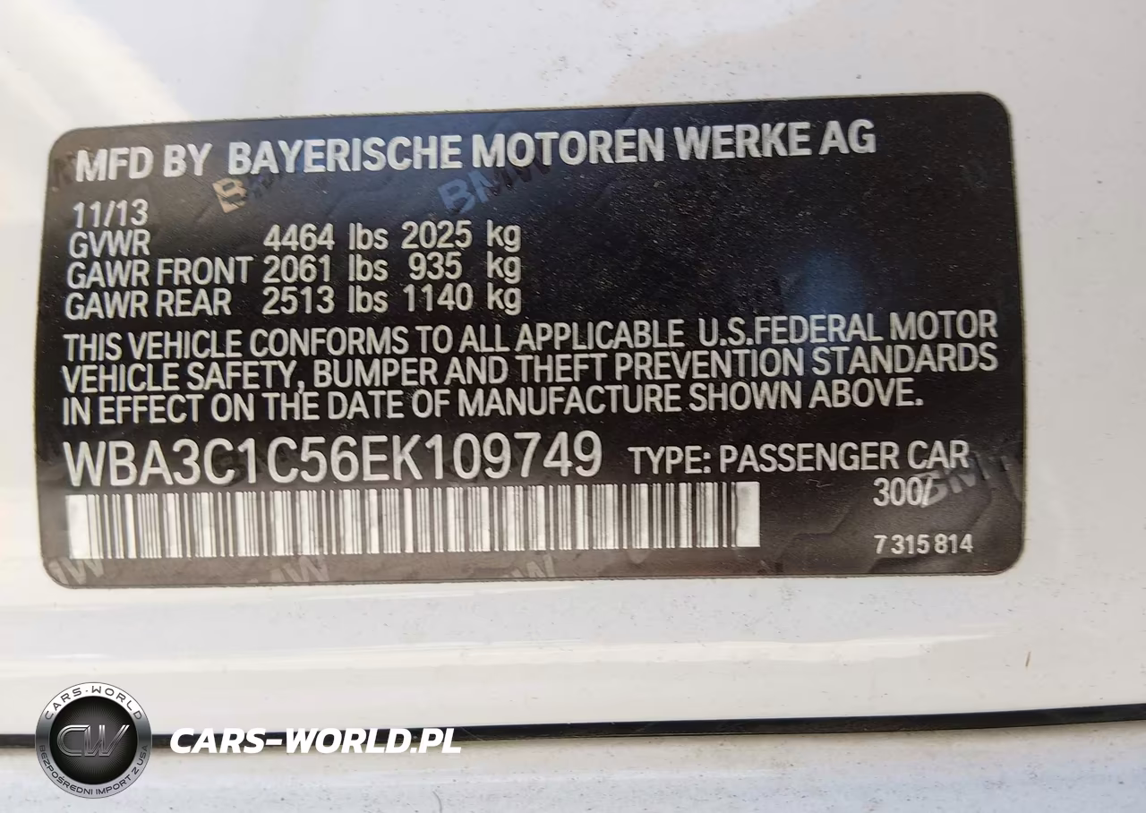 2014 BMW 328I VIN:WBA3C1C56EK109749 - 9