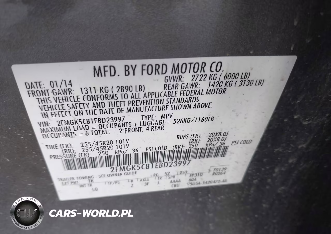 2014 Ford Flex Sel VIN:2FMGK5C81EBD23997 - 9