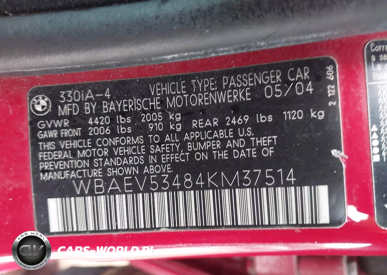2004 BMW 330I VIN:WBAEV53484KM37514 - 9