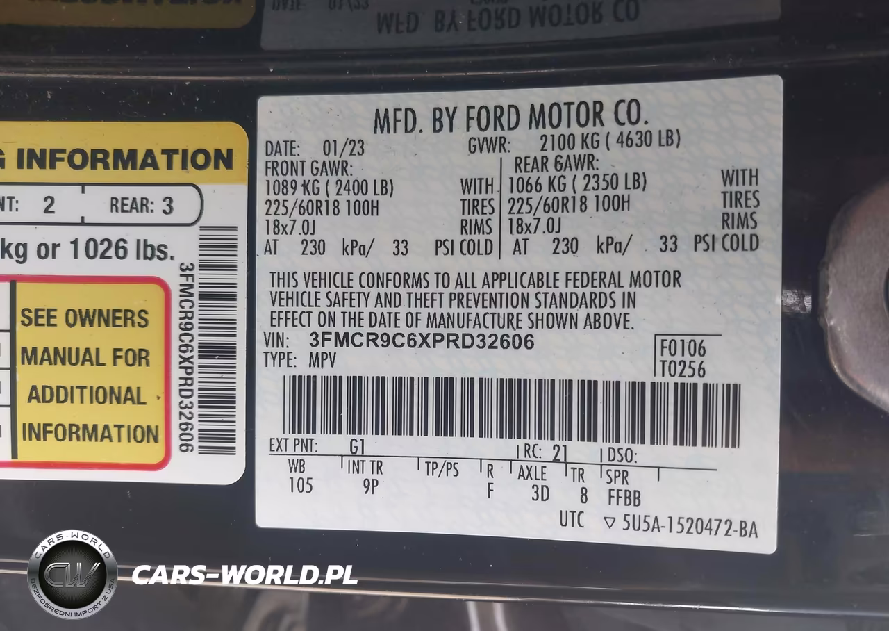 2023 Ford Bronco Sport Outer Banks VIN:3FMCR9C6XPRD32606 - 9