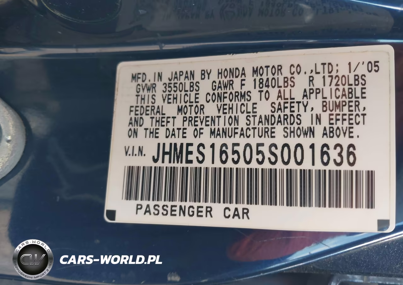 2005 Honda Civic Lx VIN:JHMES16505S001636 - 9