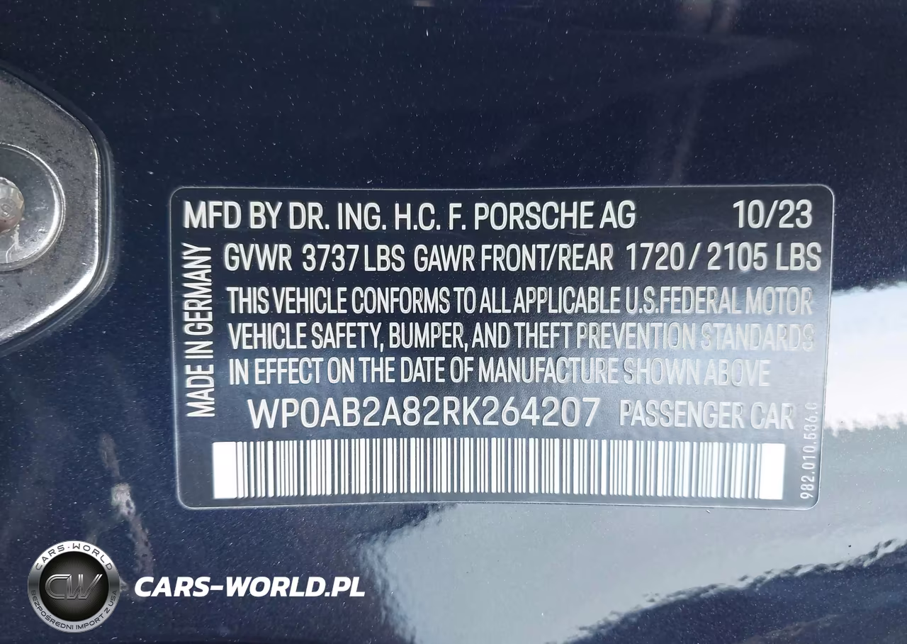 2024 Porsche 718 Cayman S VIN:WP0AB2A82RK264207 - 9