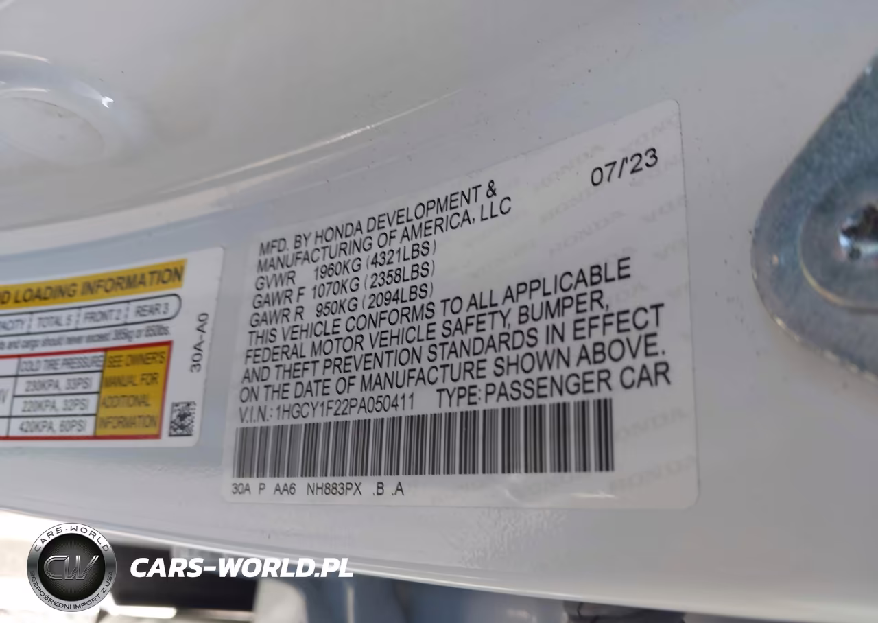 2023 Honda Accord Lx VIN:1HGCY1F22PA050411 - 9