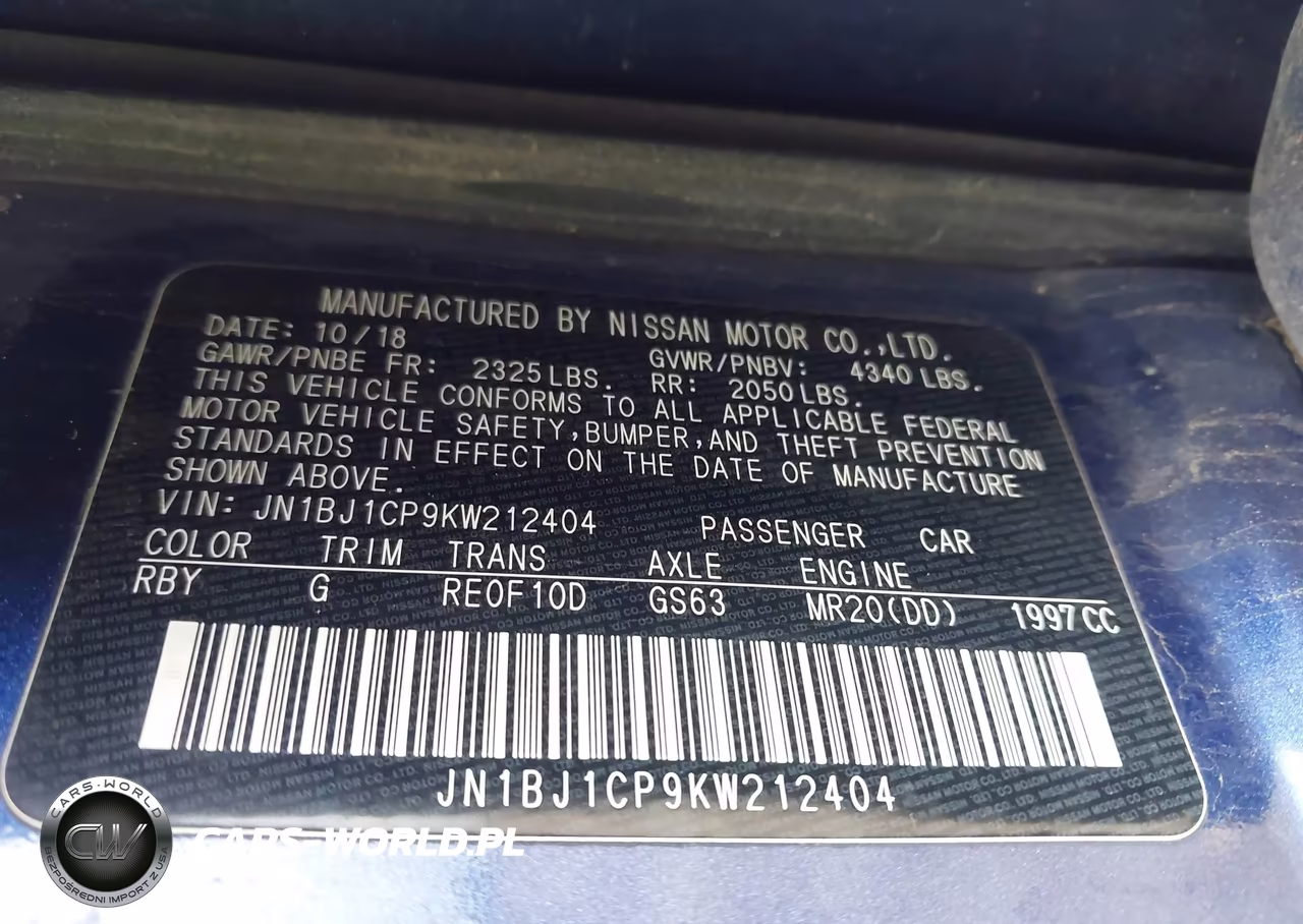 2019 Nissan Rogue Sport S VIN:JN1BJ1CP9KW212404 - 9