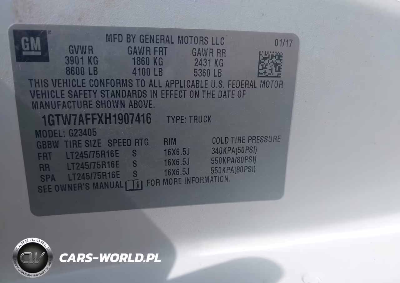 2017 GMC Savana 2500 Work Van VIN:1GTW7AFFXH1907416 - 9