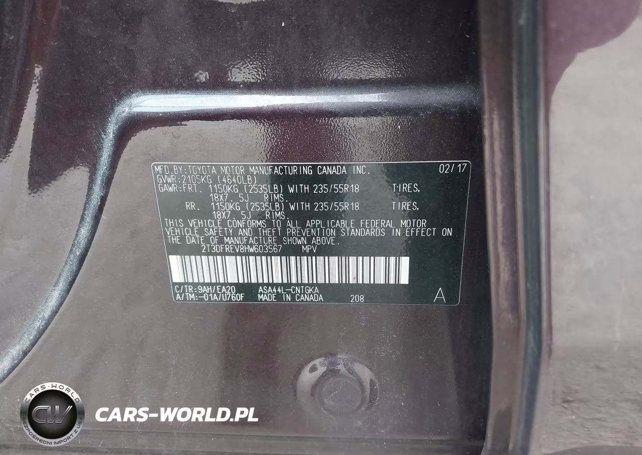 2017 Toyota Rav4 Limited VIN:2T3DFREV8HW603567 - 9