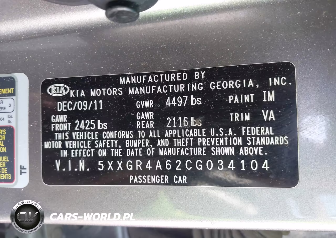 2012 Kia Optima Sx VIN:5XXGR4A62CG034104 - 9