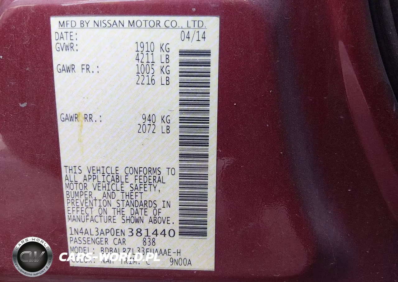 2014 Nissan Altima 2.5 S VIN:1N4AL3AP0EN381440 - 9