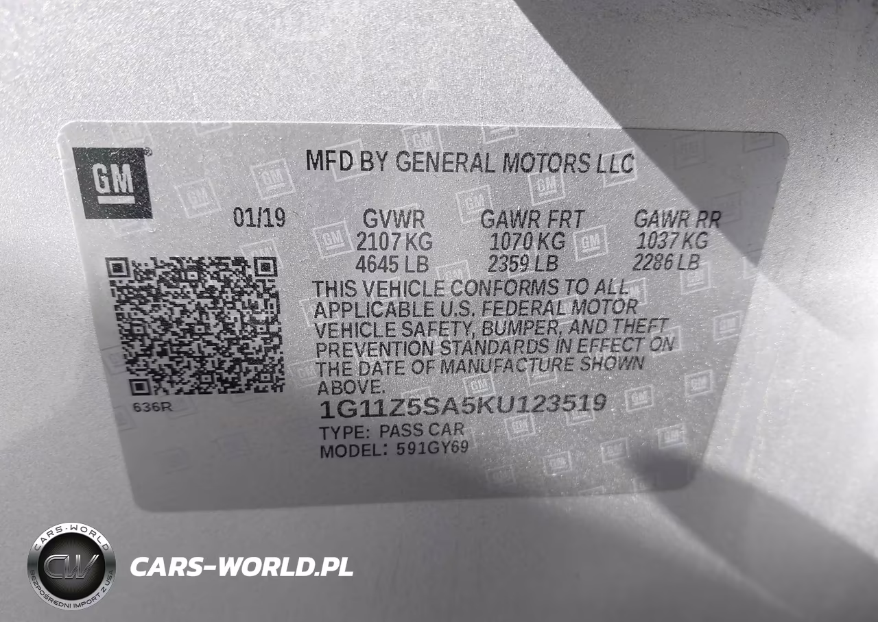 2019 Chevrolet Impala Lt VIN:1G11Z5SA5KU123519 - 9