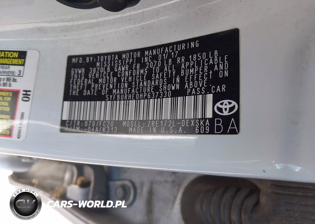 2017 Toyota Corolla Se VIN:5YFBURHE0HP637330 - 9
