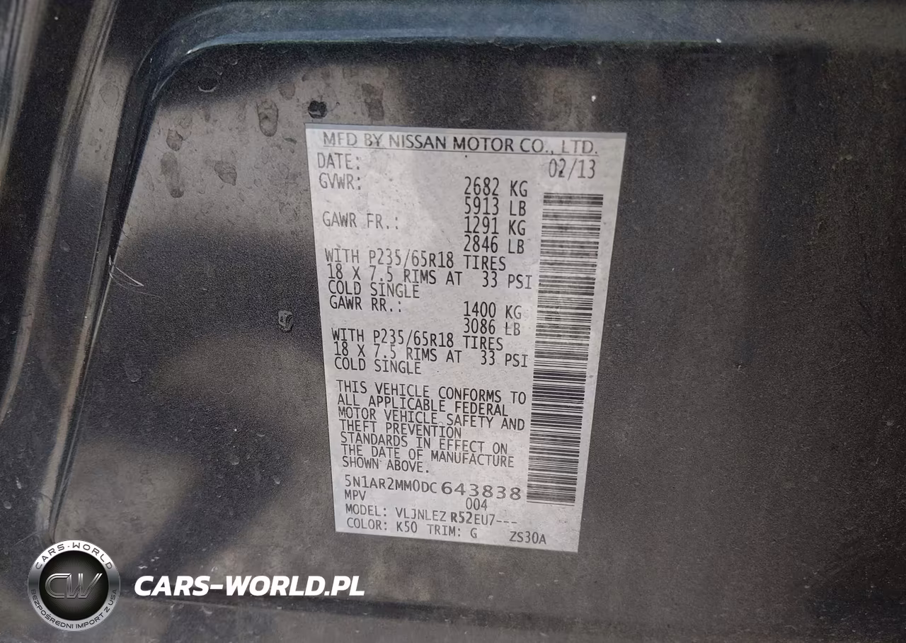 2013 Nissan Pathfinder Sv VIN:5N1AR2MM0DC643838 - 9