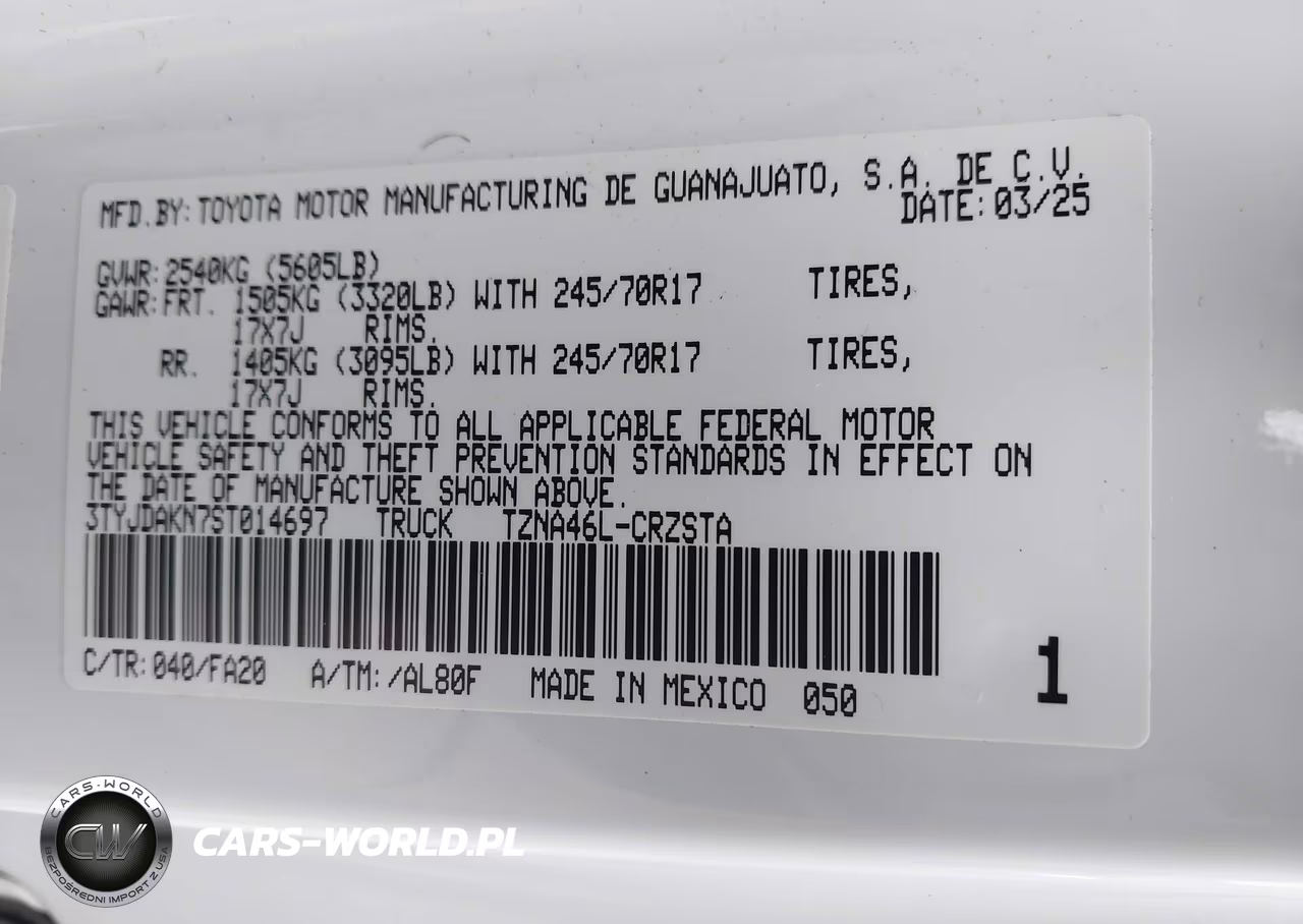 2025 Toyota Tacoma Sr VIN:3TYJDAKN7ST014697 - 9