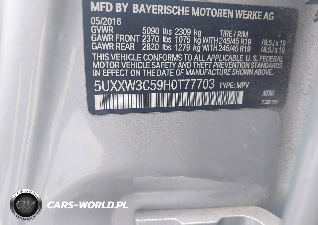 2017 BMW X4 xDrive28I VIN:5UXXW3C59H0T77703 - 9