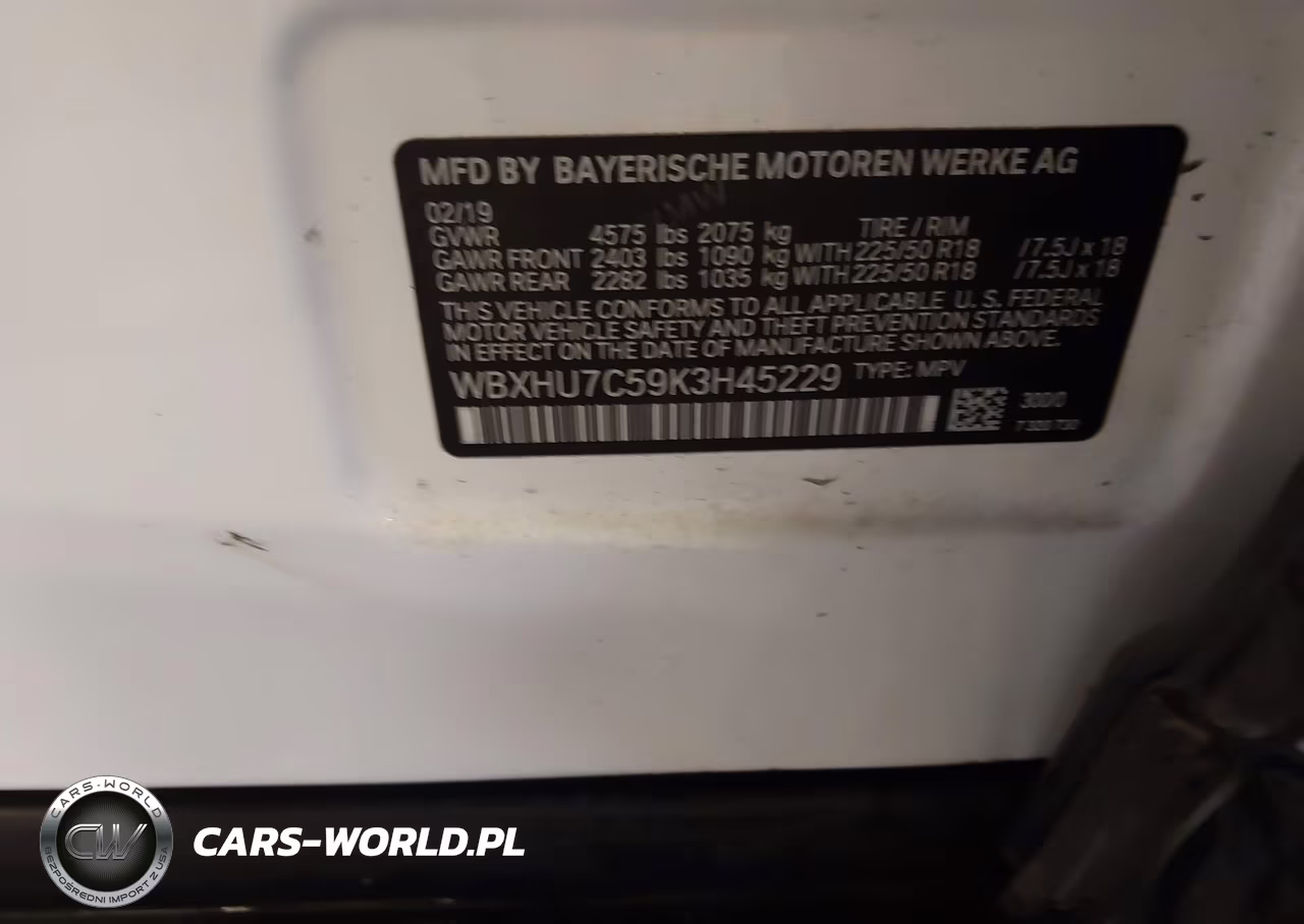 2019 BMW X1 Sdrive28I VIN:WBXHU7C59K3H45229 - 9