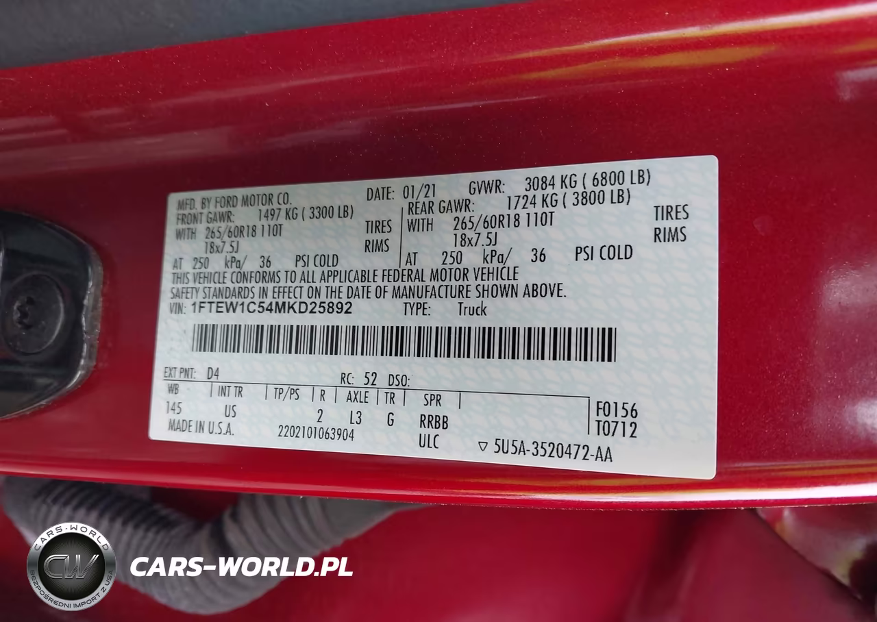 2021 Ford F-150 Xlt VIN:1FTEW1C54MKD25892 - 9