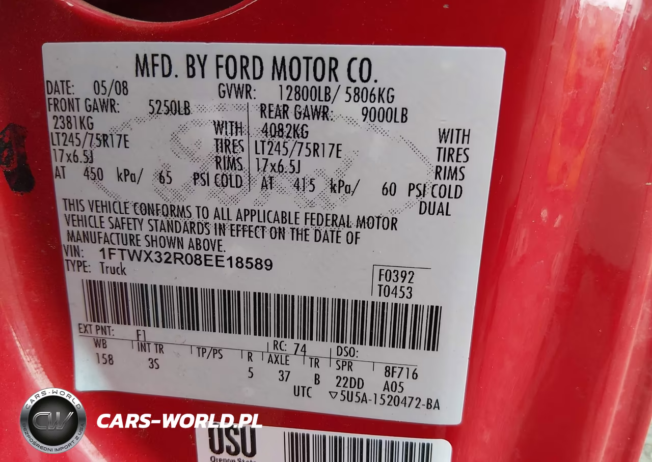 2008 Ford F-350 Lariat-Xl-Xlt VIN:1FTWX32R08EE18589 - 9