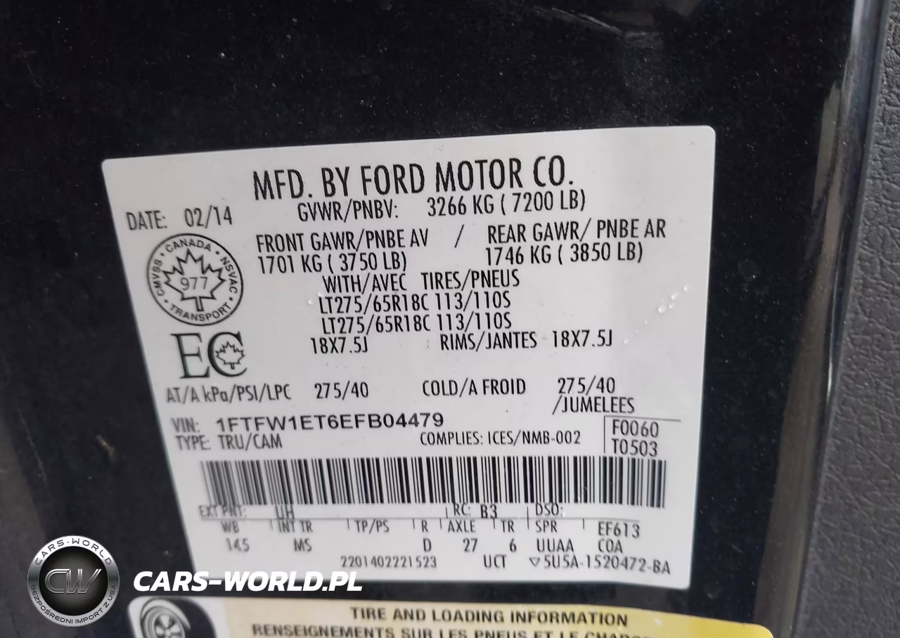 2014 Ford F-150 Xlt VIN:1FTFW1ET6EFB04479 - 9