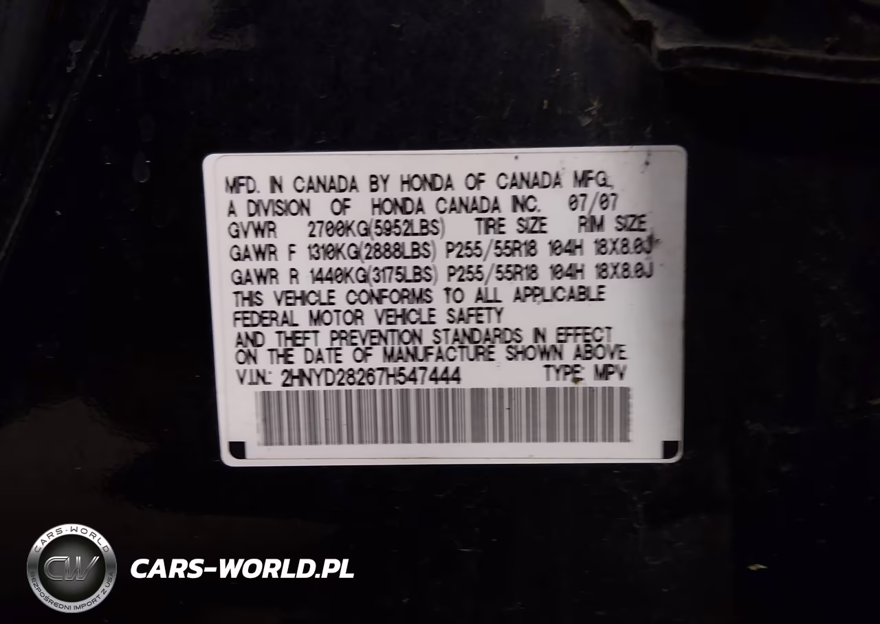 2007 Acura Mdx VIN:2HNYD28267H547444 - 9