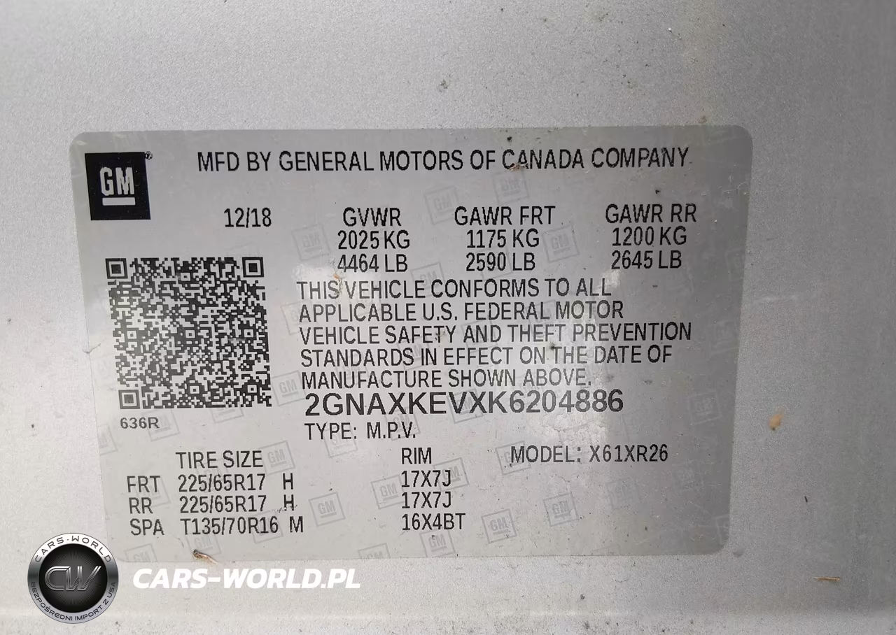 2019 Chevrolet Equinox Lt VIN:2GNAXKEVXK6204886 - 9