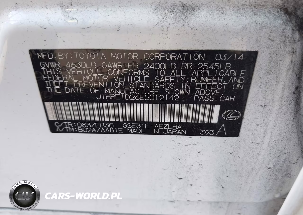 2014 Lexus Is 350 VIN:JTHBE1D26E5012142 - 9