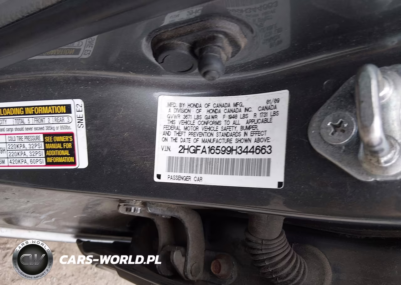 2009 Honda Civic Lx VIN:2HGFA16599H344663 - 9