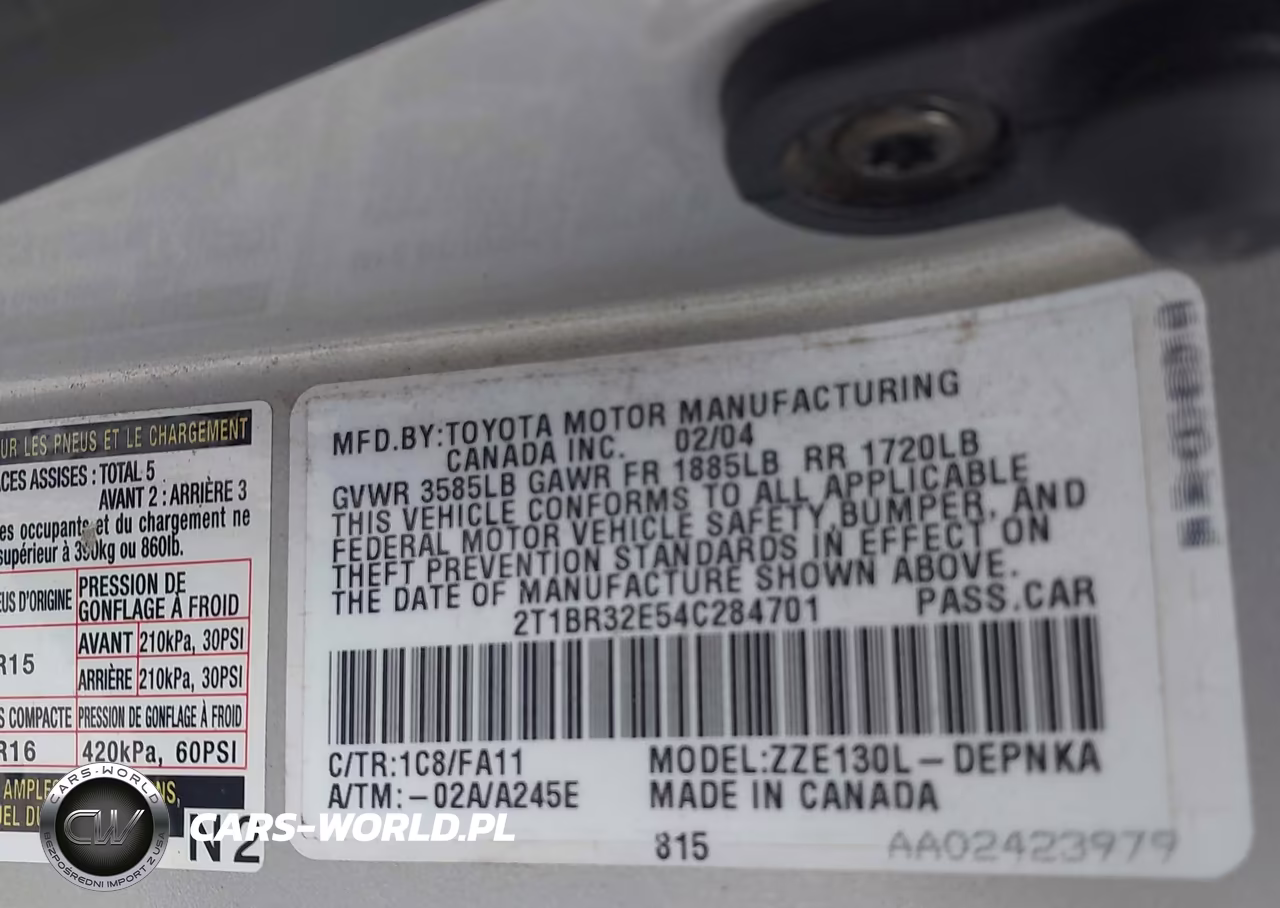 2004 Toyota Corolla Le VIN:2T1BR32E54C284701 - 9