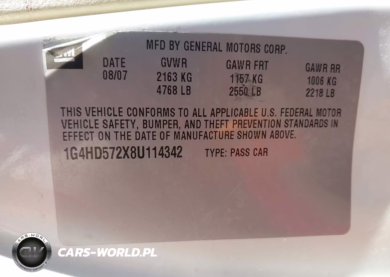 2008 Buick Lucerne Cxl VIN:1G4HD572X8U114342 - 9