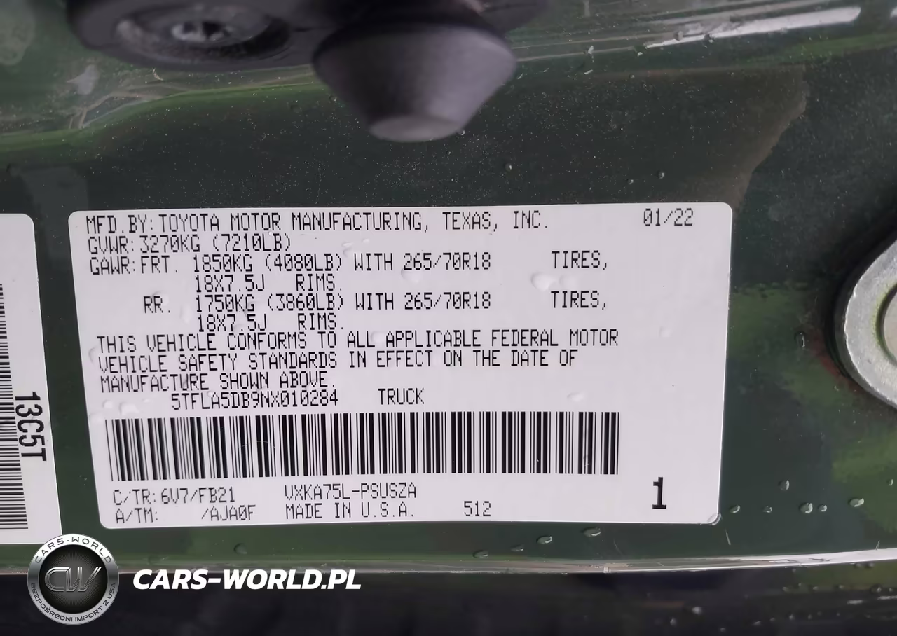 2022 Toyota Tundra Sr5 VIN:5TFLA5DB9NX010284 - 9